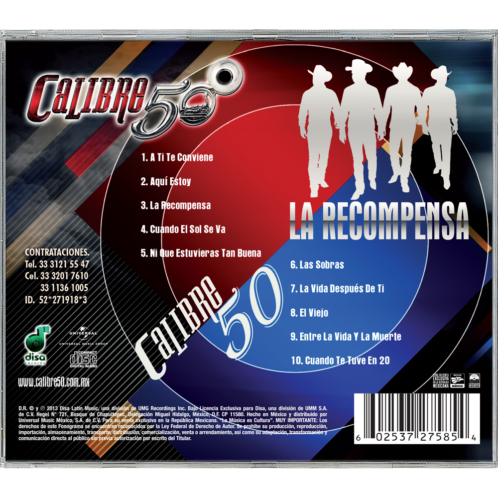 Calibre 50 - La Recompensa CD back