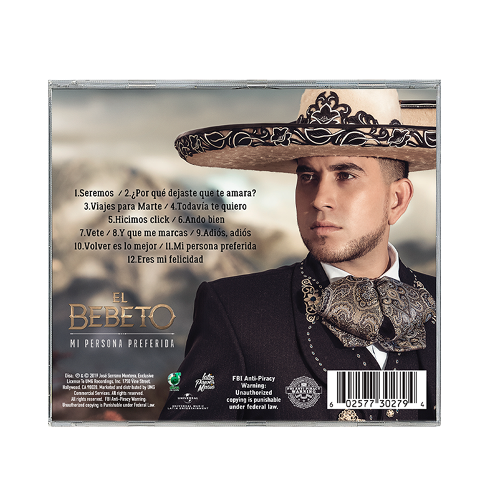 El Bebeto - Mi Persona Preferida CD Back