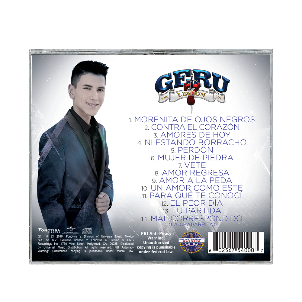 Geru Y Su Legion 7 - Amores De Hoy CD Back