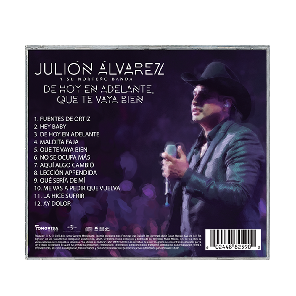 Julion Alvarez Y Su Norteno Banda - De Hoy En Adelante, Que Te Vaya Bien CD Back