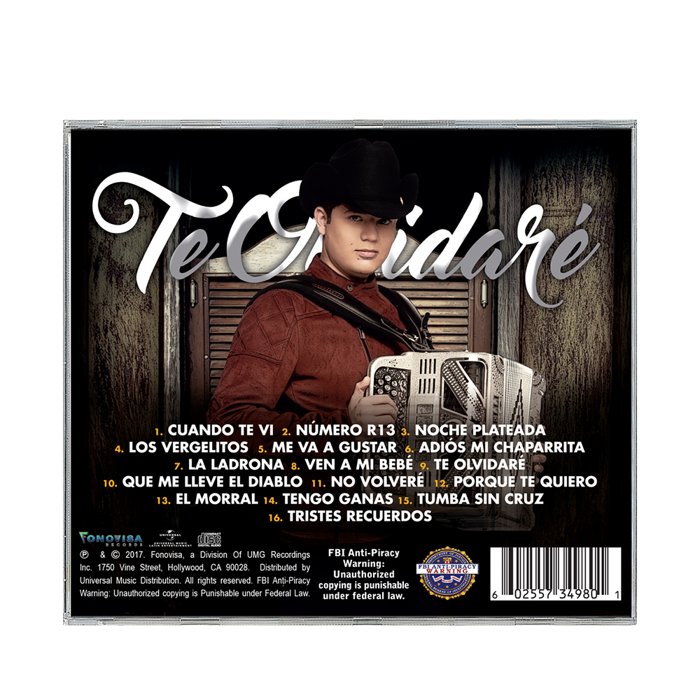 Remmy Valenzuela - Te Olvidare CD Back