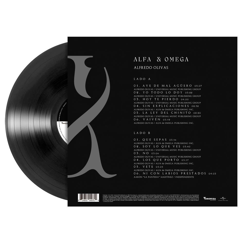 Alfredo Olivas- ALFA & OMEGA 1LP Vinyl Back