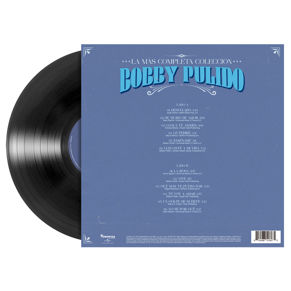 Bobby Pulido - La Más Completa Colección 1LP Vinyl Back